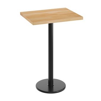 Flash Furniture 30"L x 24"W Solid Wood Commercial Tabletop with 18" Bar Height Base