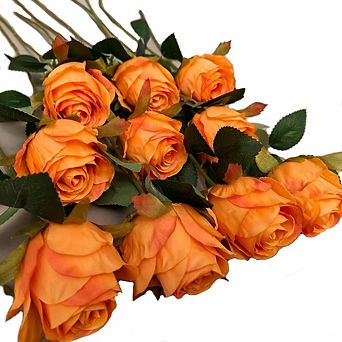 10-Pack Artificial Silk Roses Lifelike Single Stems for Home & Event Decor