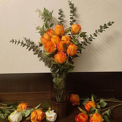 10-Pack Artificial Silk Roses Lifelike Single Stems for Home & Event Decor
