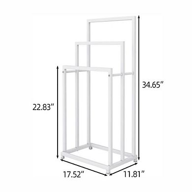 3 Tier Freestanding Metal Towel Rack Bathroom Organizer