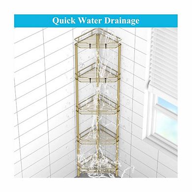 5 Tier Corner Shower Caddy Floor Standing Bathroom Organizer