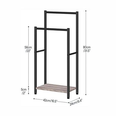Freestanding 2 Tier Towel Rack Blanket Holder