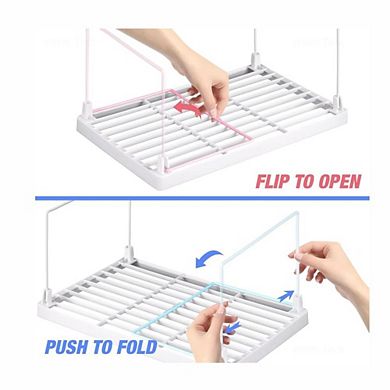 4 Pack Stackable Kitchen Storage Shelf Foldable Cabinet Organizer