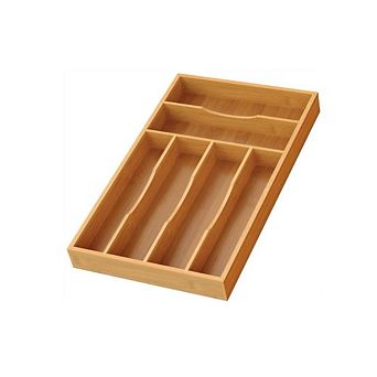 Bamboo Silverware Organizer Kitchen Drawer Cutlery Tray
