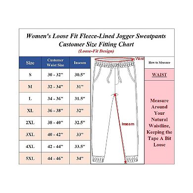 Blue Ice Women's Loose Fit Fleece-Lined Jogger Sweatpants-2 Pack