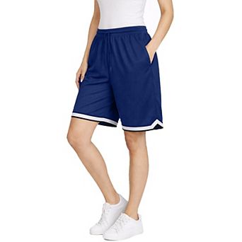 Jump Start Women's Loose Fit Premium Active Moisture Wicking Workout Mesh Shorts With Trim