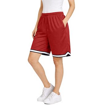 Jump Start Women's Loose Fit Premium Active Moisture Wicking Workout Mesh Shorts With Trim