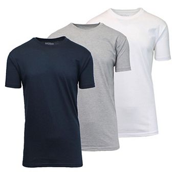 Blue Ice Men's Short Sleeve Crew Neck Solid Tee-3 Pack