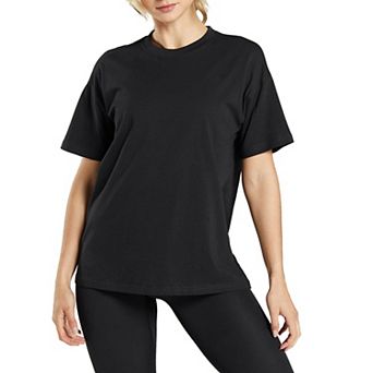 Blue Ice Women's Loose Fit Short Sleeve Crew Neck Solid Tee