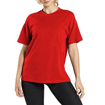 Blue Ice Women's Loose Fit Short Sleeve Crew Neck Solid Tee