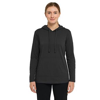 Blue Ice Women's Loose Fit Cotton Lightweight Casual Pullover Drawstring Hoodie With Pocket