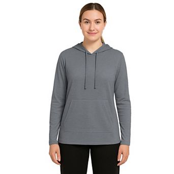 Blue Ice Women's Loose Fit Cotton Lightweight Casual Pullover Drawstring Hoodie With Pocket