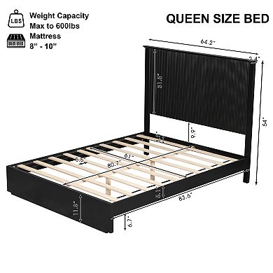 Pnronnc Wood Low Profile Platform Bed