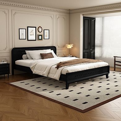 Pnronnc Low Profile Bed Wood Platform Bed Frame