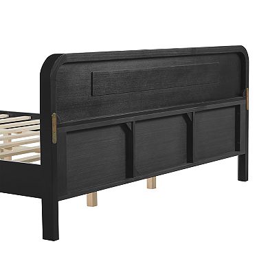 Pnronnc Low Profile Bed Wood Platform Bed Frame