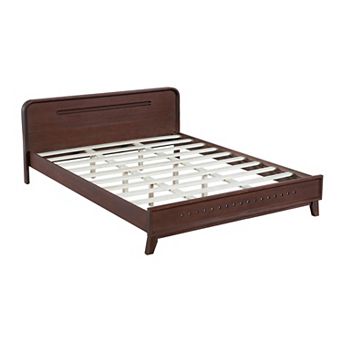 Pnronnc Low Profile Bed Wood Platform Bed Frame