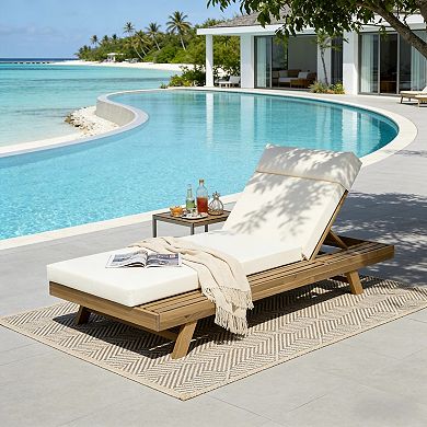 Pnronnc Poolside Chaise Lounge Patio Adjustable Chaise Chair