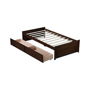 Pnronnc Twin Size Storage Bed with 2 Drawers
