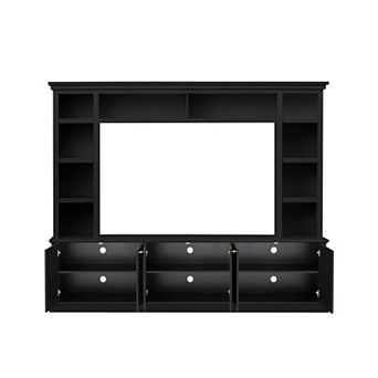 Pnronnc Multi-Function TV Stand Entertainment Center with Storage Cabinets, Adjustable Shelves