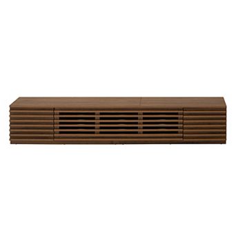 Pnronnc Modern Wave Door TV Stand for 65-80 Inch TVs with Storage