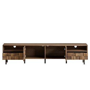 Pnronnc 78.7 Inch Mid Century TV Stand for TVs up to 85" with Storage Cabinets and Drawers