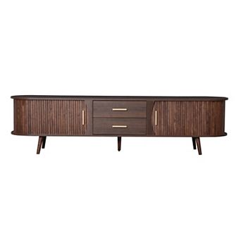 Pnronnc TV Cabinet Storage Media Console Wooden Entertainment Center with Drawers