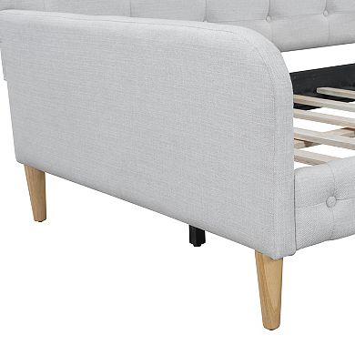 Pnronnc Upholstered Linen Daybed Sofa Bed