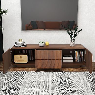 Trikiousd 58" Mid Century TV Stand with Spiral Wave Design