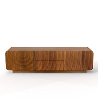 Trikiousd 58" Mid Century TV Stand with Spiral Wave Design