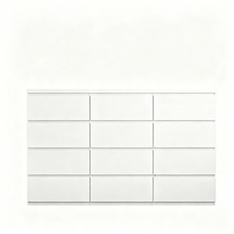 Trikiousd 12-Drawer Wood Dresser, Large Storage Chest for Bedroom