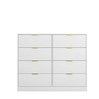Trikiousd 8-Drawer Wood Dresser, Modern Storage Chest for Bedroom and Hallway