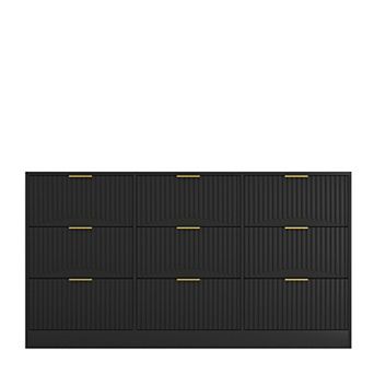 Trikiousd 9-Drawer Wood Dresser, 63" Long Storage Chest for Bedroom