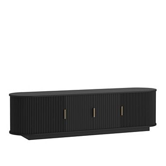 Trikiousd 66.9" Farmhouse TV Stand for TVs up to 75" with Sliding Doors