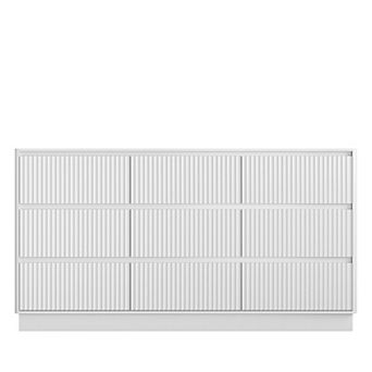 Trikiousd 9-Drawer Wood Dresser, Modern Long Storage Cabinet for Bedroom