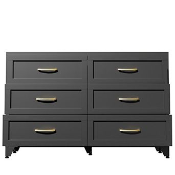 Trikiousd 6-Drawer Metal Dresser, Steel Storage Chest for Bedroom