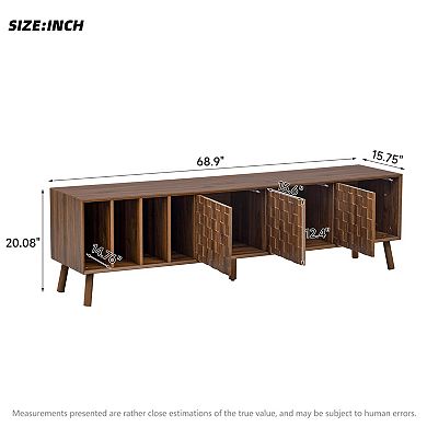 Trikiousd 68" Mid-Century Modern TV Stand for TVs up to 75"
