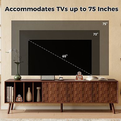 Trikiousd 68" Mid-Century Modern TV Stand for TVs up to 75"