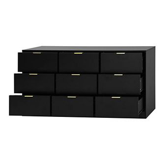 Trikiousd 9-Drawer Wood Dresser, 63" Storage Cabinet for Bedroom and Living Room