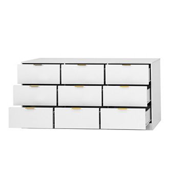Trikiousd 9-Drawer Wood Dresser, 63" Storage Cabinet for Bedroom and Living Room