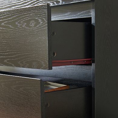 Trikiousd 4-Drawer Dresser with Handle-Free Design Storage Chest