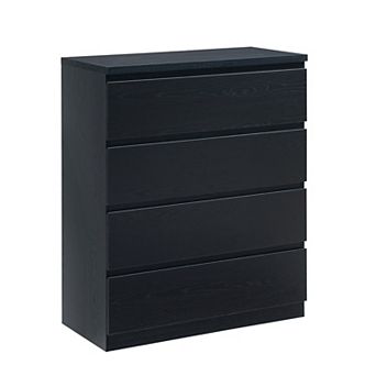 Trikiousd 4-Drawer Dresser with Handle-Free Design Storage Chest