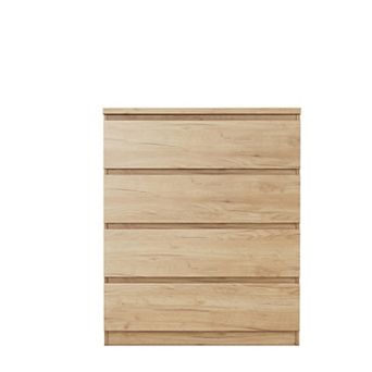 Trikiousd 4-Drawer Dresser with Handle-Free Design Storage Chest
