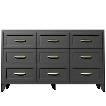 Trikiousd 9-Drawer Metal Dresser, Steel Storage Chest for Bedroom