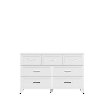 Trikiousd 7-Drawer Metal Dresser, Wide Low-Profile Storage Cabinet for Bedroom