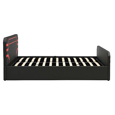 Trikiousd Upholstered Gaming Bed with Hydraulic Storage Platform Bed