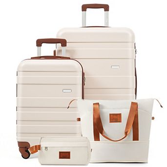 Trikiousd 4 pc Luggage Set with TSA Lock, 20 in Carry-On, 28 in Suitcase, Duffel Bag Toiletry Bag