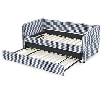 Trikiousd 3-in-1 Convertible Daybed with Pull-Out Trundle and Storage Pockets