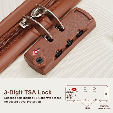 Trikiousd 4-Piece Hardside Luggage Set with TSA Lock, ABS Spinner Suitcases and 360° Wheels