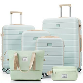 Trikiousd 6 pc Hardside Luggage Set with TSA Lock, Spinner Suitcases, Travel Duffel,Toiletry Bag