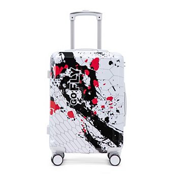 Trikiousd 20 Inch PC Spinner Carry On Suitcase with Combination Lock Printed Pattern Luggage